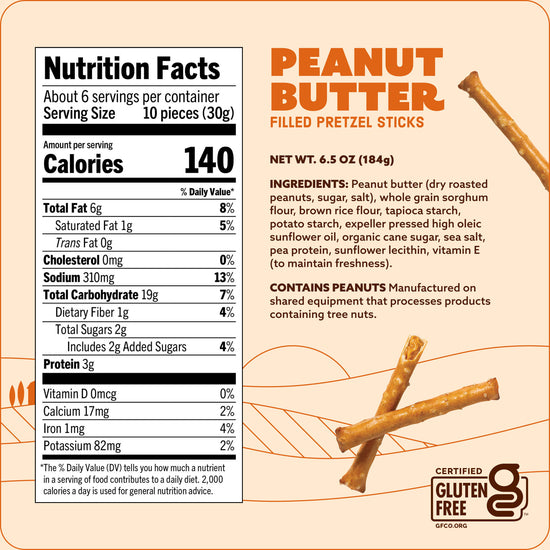 Peanut Butter | Filled Pretzel Sticks